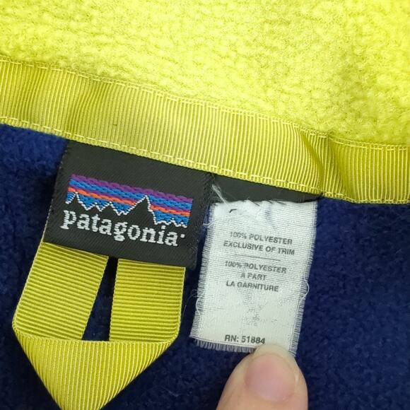 Vintage Patagonia Y2K Women's Jacket Fleece Vest Blue Full Zip Neon Small - Picture 3 of 10